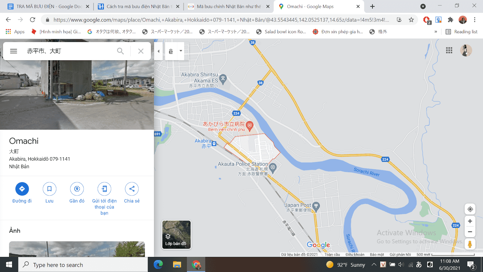 tra mã bưu điện bằng google maps